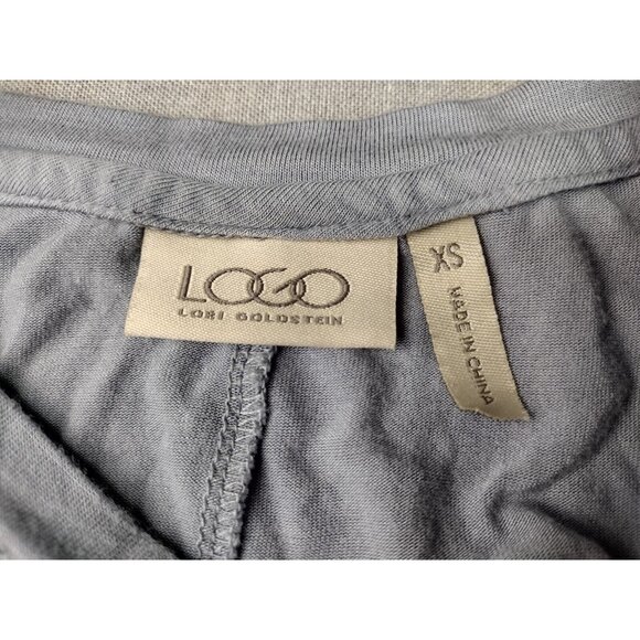 Logo Lori Goldstein Women's Light Blue Camo Tunic Dress High-Low Hem XS USED - Picture 5 of 5